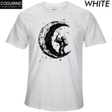 100% Cotton Digging The Moon Print  T-shirt