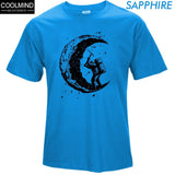 100% Cotton Digging The Moon Print  T-shirt