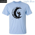 100% Cotton Digging The Moon Print  T-shirt