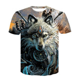 Skull Poker Print Men Short Sleeve T-shirt 3D