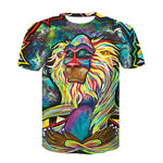 Skull Poker Print Men Short Sleeve T-shirt 3D