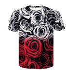 Skull Poker Print Men Short Sleeve T-shirt 3D