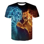 Skull Poker Print Men Short Sleeve T-shirt 3D