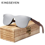 Polarized Walnut Wood Mirror Lens Sunglasses