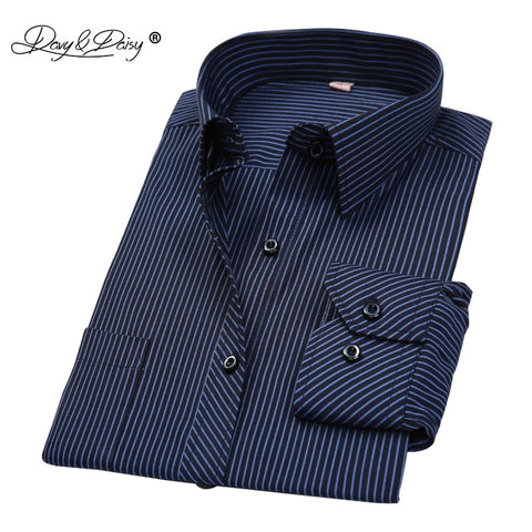 Long Sleeved Striped  Business Shirt