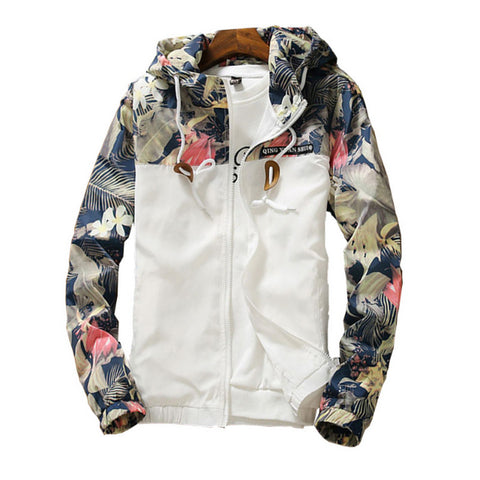 Floral Bomber Jacket Men Hip Hop ,