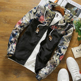 Floral Bomber Jacket Men Hip Hop ,