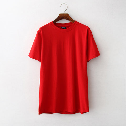 Cotton Short Sleeve Round Collar T-Shirt